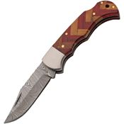Damascus 1416RD Forge Lockback Knife Red