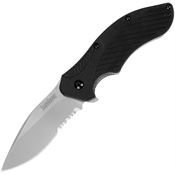 Kershaw 1605STX Clash Bead Blast Linerlock Knife A/O Black Glass Nylon Handles