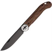 Daggerr 2401BRBW Peremen Mys Black Stonewash Linerlock Knife Brown Handles