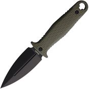 Daggerr CBTFOLBW Combat Dagger Black Stonewash Fixed Blade Knife OD Green Handles