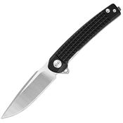 Dreamtech 3613GB Satin D2 Linerlock Knife Black Frag G10 Handles