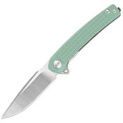 Dreamtech 3613GJ Satin D2 Linerlock Knife Jade Frag G10 Handles