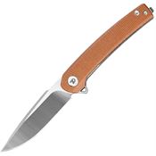 Dreamtech 3613MO Satin D2 Linerlock Knife Natural Micarta Handles
