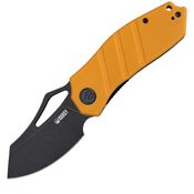Kubey 335C Ceyx Black Stonewash D2 Tool Tanto Linerlock Knife Yellow G10 Handles