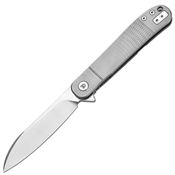 Dreamtech 4370G Bead Blast VG10 Framelock Knife Gray Titanium Handles
