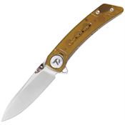 Dreamtech 3610PY Satin Linerlock Knife Amber PEI Handles