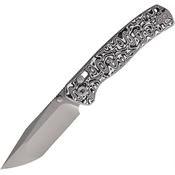 Dreamtech 4508MBW Bead Blast Tanto Axis Lock Knife Black/White Micarta Handles