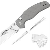 Kizer 348829JSA1 C01C Uti 1 Button Lock Knife Gray G10 Handles