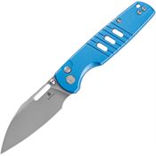 Bestech MK15D Vector Bead Blast Button Lock Knife Blue Handles