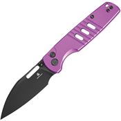 Bestech MK15F Vector Black Button Lock Knife Purple Handles
