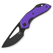 Bestech MK17C Bestechman Triassic Black Linerlock Knife Purple G10 Handles