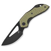 Bestech MK17D Bestechman Triassic Black Linerlock Knife OD Green G10 Handles