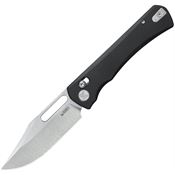 Kubey 396A TBO Crossbar Satin SandVik Clip Point Lock Knife Black G10 Handles