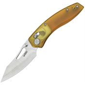 Kubey 421E Caiman Crossbar Satin Clip Point Lock Knife Ultem Handles