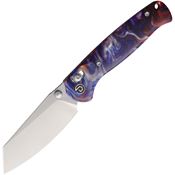 Defcon 024BLGN Artifact Satin Sheepsfoot Axis Lock Knife Blue/Red Handles