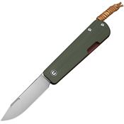 Civivi 24075B1 Slippy Sendy Satin Clip Point Slip Joint Knife Green/Red G10 Handles