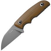 Kizer 1085A2 Snick Grey Stonewash Fixed Blade Knife Brown G10 Handles