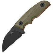 Kizer 1085A3 Snick Black Stonewash Sheepsfoot Fixed Blade Knife Green G10 Handles