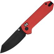Civivi 230732 Yonder Black Stonewash Crossbar Lock Knife Red G10 Handles