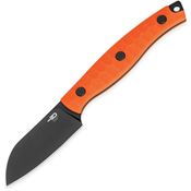 Bestech FK07B Heidi Blacksmith 3 Black Sheepsfoot Fixed Blade Knife Orange G10 Handles