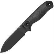 Kizer 1101A3 Drop Bear Black Drop Point Fixed Blade Knife Black Micarta Handles