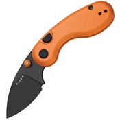 Kizer V2742A3 Microbe Black PVD SandVik Drop Point Button Lock Knife Orange aluminum handles