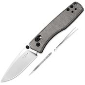 Kizer V3774A1 Aegis Satin Drop Point Clutch Lock Knife Black Micarta Handles