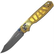 Kizer V3789A3 Pokiman Grey Stonewash Clip Point Clutch Lock Knife Amber PEI Handles