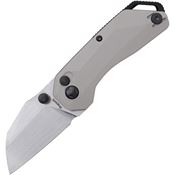 Ketuo M090 Satin PVD Sandvik Tanto Rhapsody Button Lock Knife Gray G10 Handles