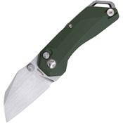 Ketuo M091 Satin PVD Sandvik Tanto Rhapsody Button Lock Knife Green G10 Handles