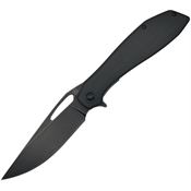 Luft Concepts FA202 BXTR Black Stonewash D2 Tool Linerlock Knife Black Canvas Micarta Handles