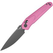 Bestech G67E Mothus Gray Crossbar Lock Knife Pink G10 Handles
