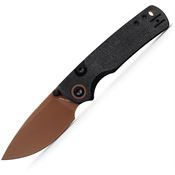 Vosteed A2610 Porcupine Copper Dune Drop Point Top Linerlock Knife BlackMicarta Handles