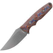 Vosteed D0406 H-Back Stonewash Clip Point Fixed Blade Knife Copper Raindrop Micarta Handles