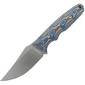 Vosteed D0407 H-Back Stonewash Clip Point Fixed Blade Knife Copper Raindrop Micarta Handles