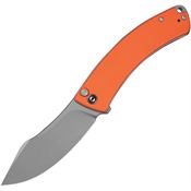 Civivi 240792 Outlaw Muk Stonewash Button Lock Knife Orange G10 Handles