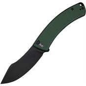 Civivi 240793 Outlaw Muk Black Stonewash Button Lock Knife Green G10 Handles