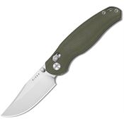 Kizer V3780A1 Phoca CC Satin Clip Point Clutch Lock Knife Green Micarta Handles