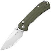 Kizer V34902BA1 T1 BD Satin Nitro V Drop Point Button Lock Knife Green Norplex UltreX Micarta Handles