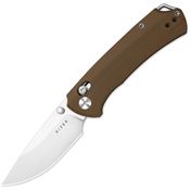 Kizer V34902CA2 T1 CD Satin Nitro V Drop Point Button Lock Knife Brown G10 Handles