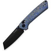 Kizer V3693A4 Madrac Black Stonewash Nitro V Sheepsfoot Clutch Lock Knife Blue/Black Vortex Micarta Handles