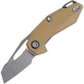 Ketuo M086 Satin Sandvik Tanto Thorn Linerlock Knife Tan G10 Handles