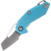 Ketuo M088 Satin SandVik Tanto horn Linerlock Knife Blue G10 Handles
