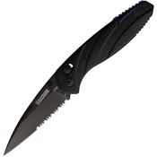 Blackhawk OC111BK Officer Carry Part Serrated Slide Lock Knife Black Handles