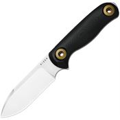 Kizer 1101A1 Drop Bear Stonewash Sandvik Drop Point Fixed Blade Knife Black G10 Handles