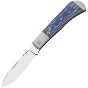 Kizer V3760A2 Trestle D Satin Nitro V Drop Point Slip Joint Knife Black/Blue Vortex Micarta Handles