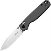 Kizer V3789A2 Pokiman Satin Drop Point Clutch Lock Knife Black Aluminum Handles