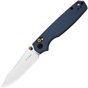 Kizer V3789A4 Pokiman Satin Clip Point Clutch Lock Knife Blue Aluminum Handles