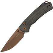 Kizer V34902BA2 T1 BDPVD Nitro V Drop Point Button Lock Knife Black Norplex UltraX Micarta Handles