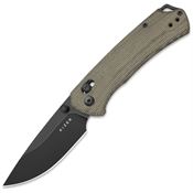 Kizer V34902CA1 T1 CD Black Stonewash Nitro V Drop Point Button Lock Knife GreenNorplex ULtraX Micarta Handles
